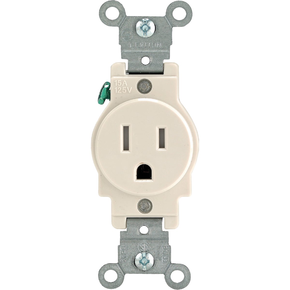 Leviton 15A Light Almond Commercial Grade 5-20R Tamper Resistant Single Outlet Image 2