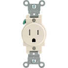 Leviton 15A Light Almond Commercial Grade 5-20R Tamper Resistant Single Outlet Image 2
