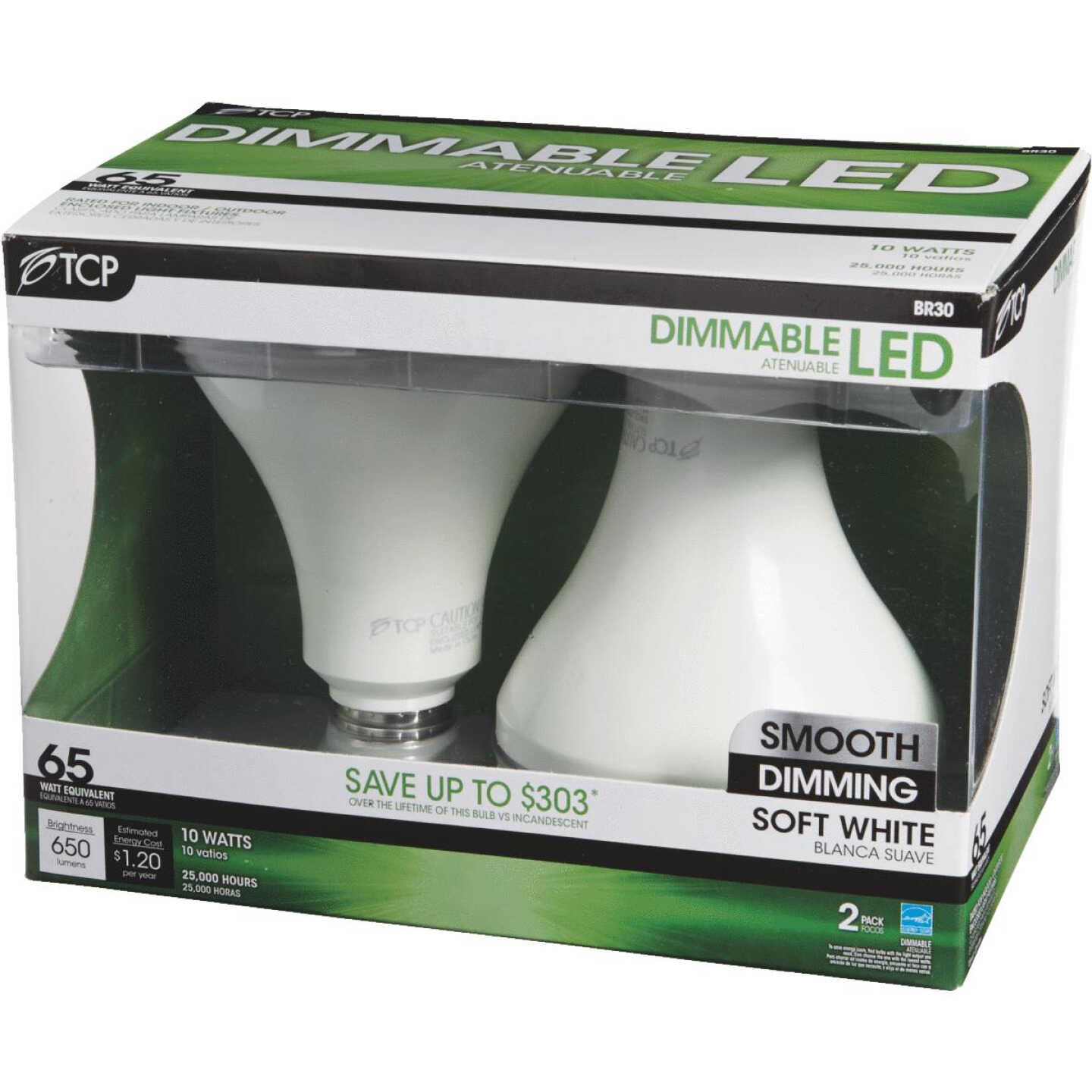 9W BR30 27K 2PK BULB Image 1