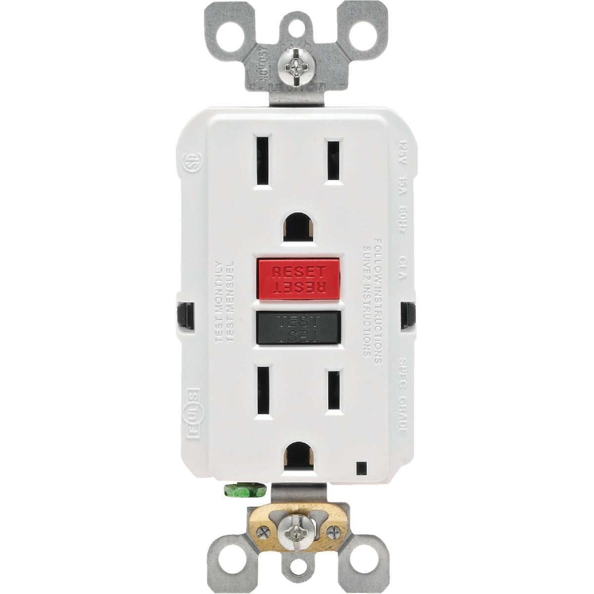 Leviton SmartlockPro Self-Test 15A White Residential Grade 5-15R GFCI Outlet Image 2