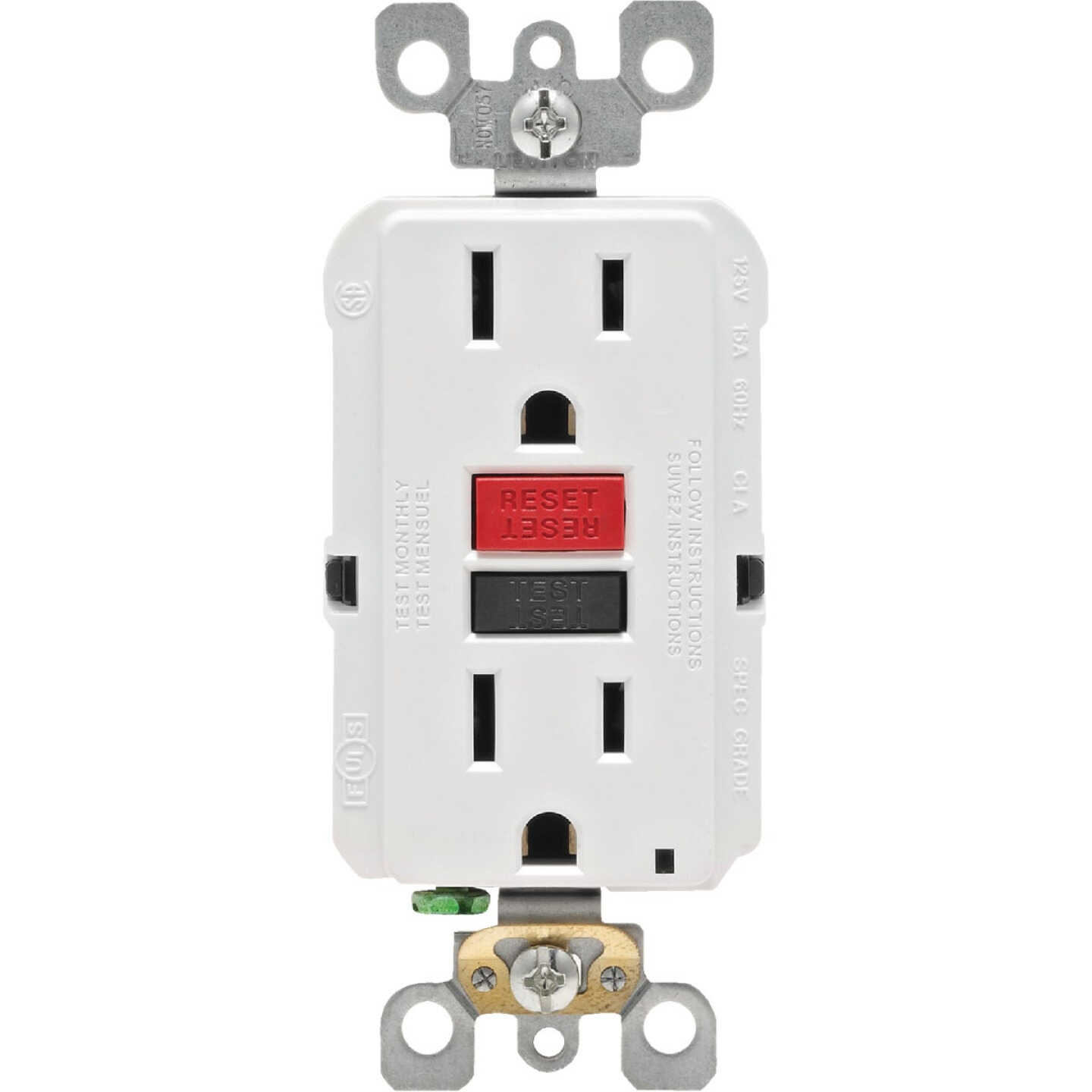 Leviton SmartlockPro Self-Test 15A White Residential Grade 5-15R GFCI Outlet Image 2