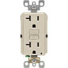 Leviton SmartlockPro Self-Test 20A Light Almond Commercial Grade Rounded Corner 5-20R GFCI Outlet Image 2