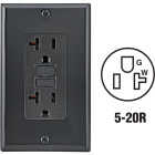 Leviton SmartlockPro Self-Test 20A Black Commercial Grade 5-20R GFCI Outlet with Wall Plate Image 1
