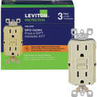 Leviton SmartlockPro Self-Test 15A Ivory Residential Grade 5-15R Slim GFCI Duplex Outlet (3-Pack) Image 1