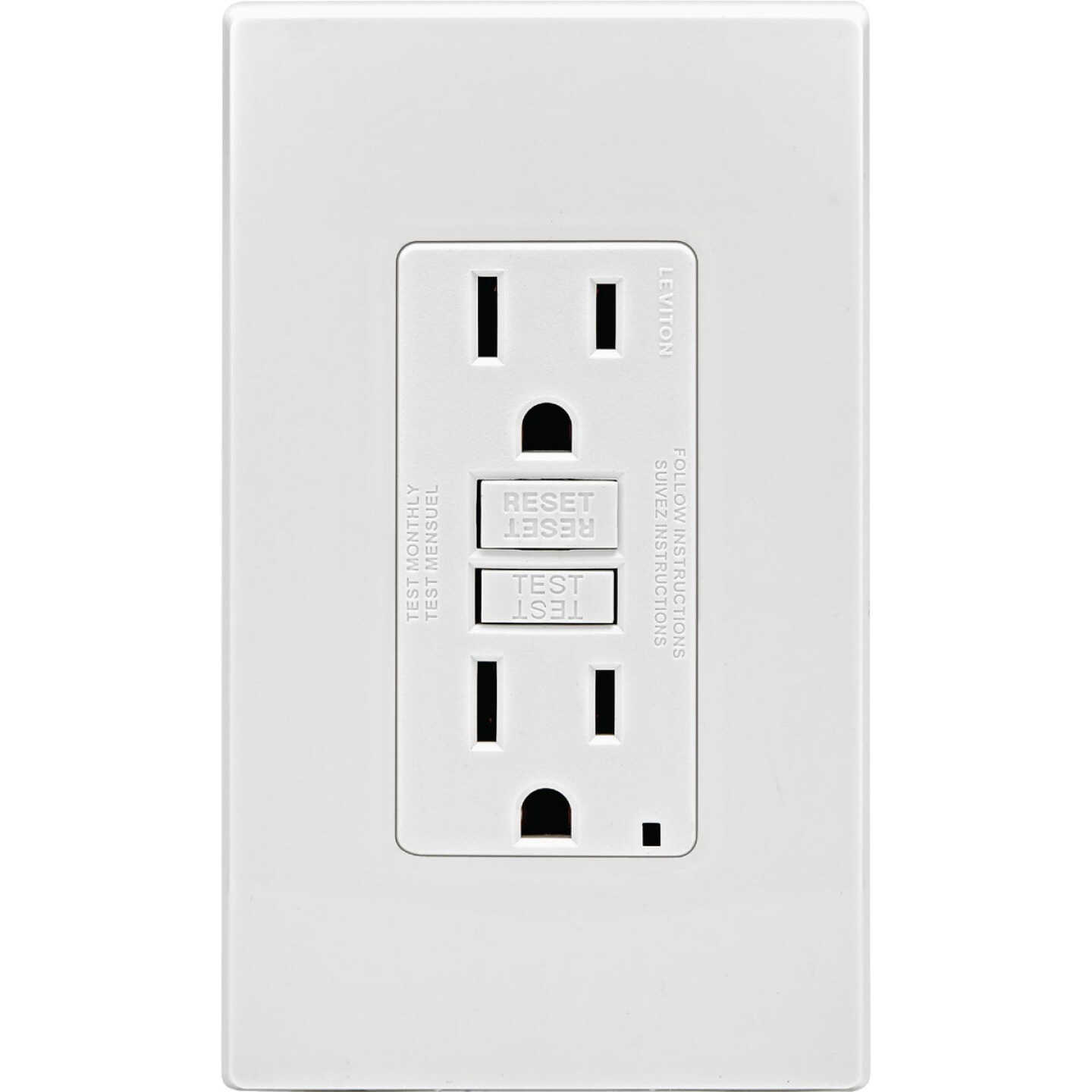 Leviton SmartlockPro Self-Test 15A White Residential Grade 5-15R Slim GFCI Duplex Outlet (3-Pack) Image 6