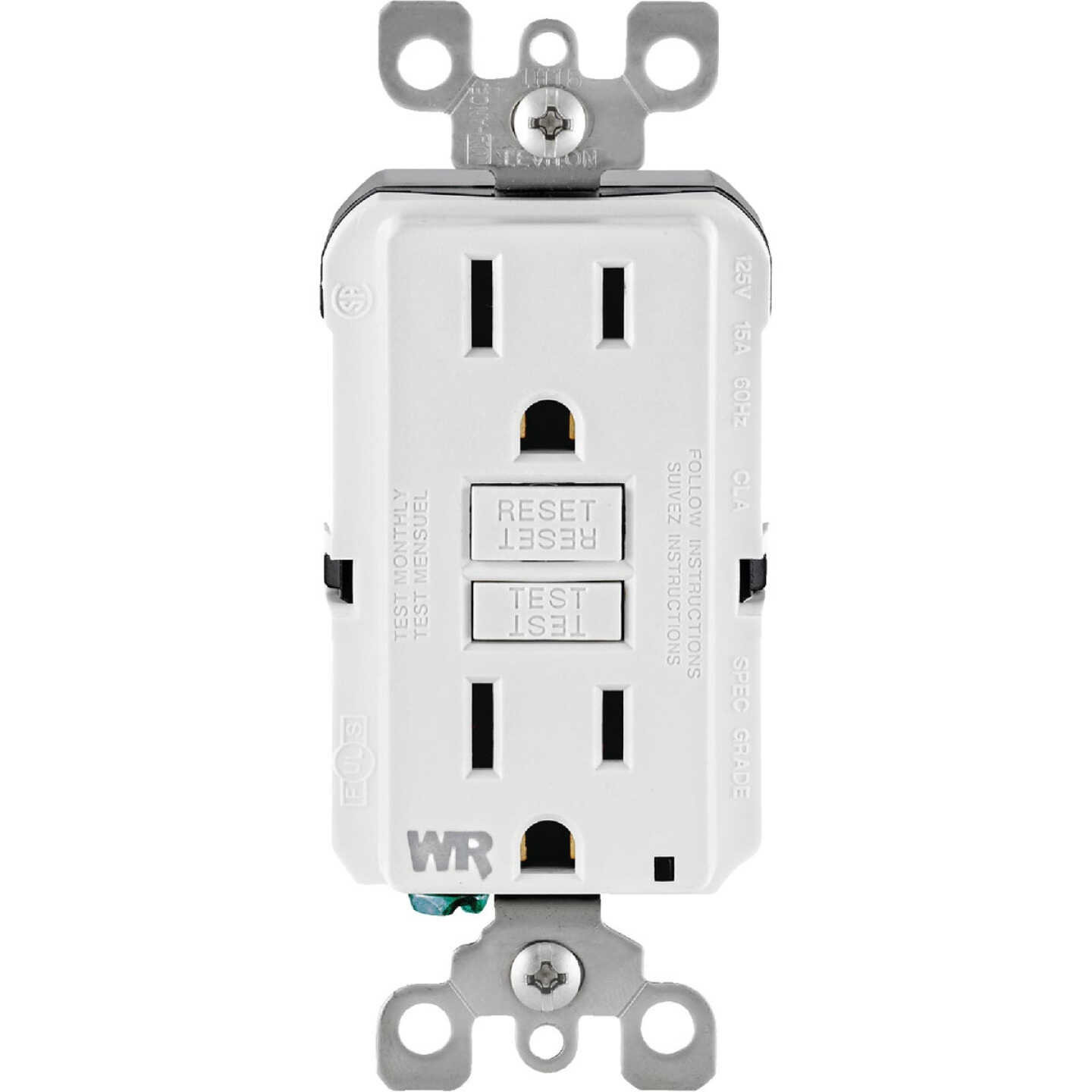 Leviton SmartlockPro Self-Test 15A White Residential Grade Tamper & Weather Resistant 5-15R GFCI Outlet Image 2