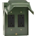 GE Backyard 20A Green Residential Grade 5-20R GFCI Outlet with 2 Receptacles Image 1