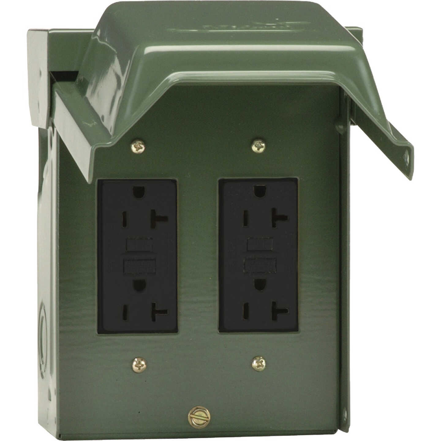 GE Backyard 20A Green Residential Grade 5-20R GFCI Outlet with 2 Receptacles Image 1