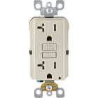 Leviton SmartlockPro Self-Test 20A Light Almond Commercial Grade Tamper Resistant 5-20R GFCI Outlet Image 2