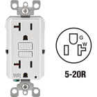 Leviton SmartlockPro Self-Test 20A White Residential Grade Tamper & Weather Resistant 5-20R GFCI Outlet Image 1