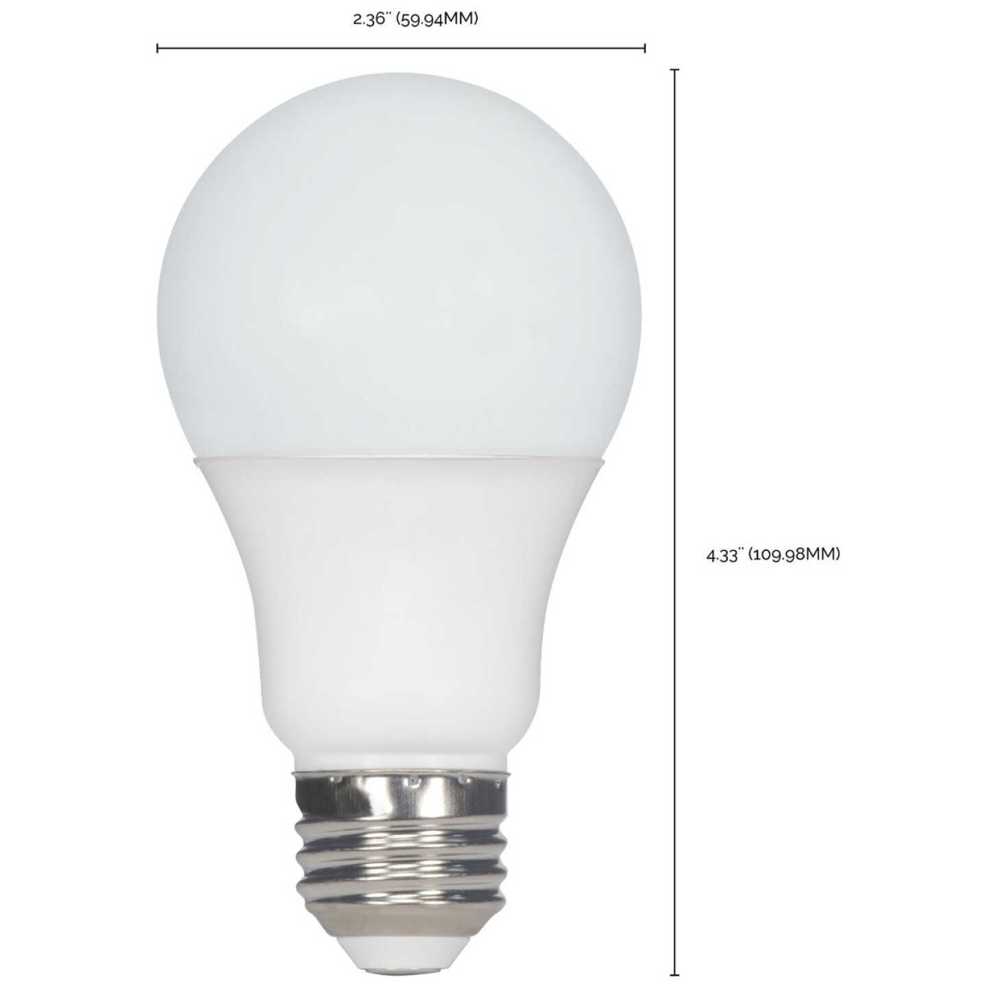 Satco 60W Equivalent Natural Light A19 Medium LED Light Bulb (4-Pack) Image 2