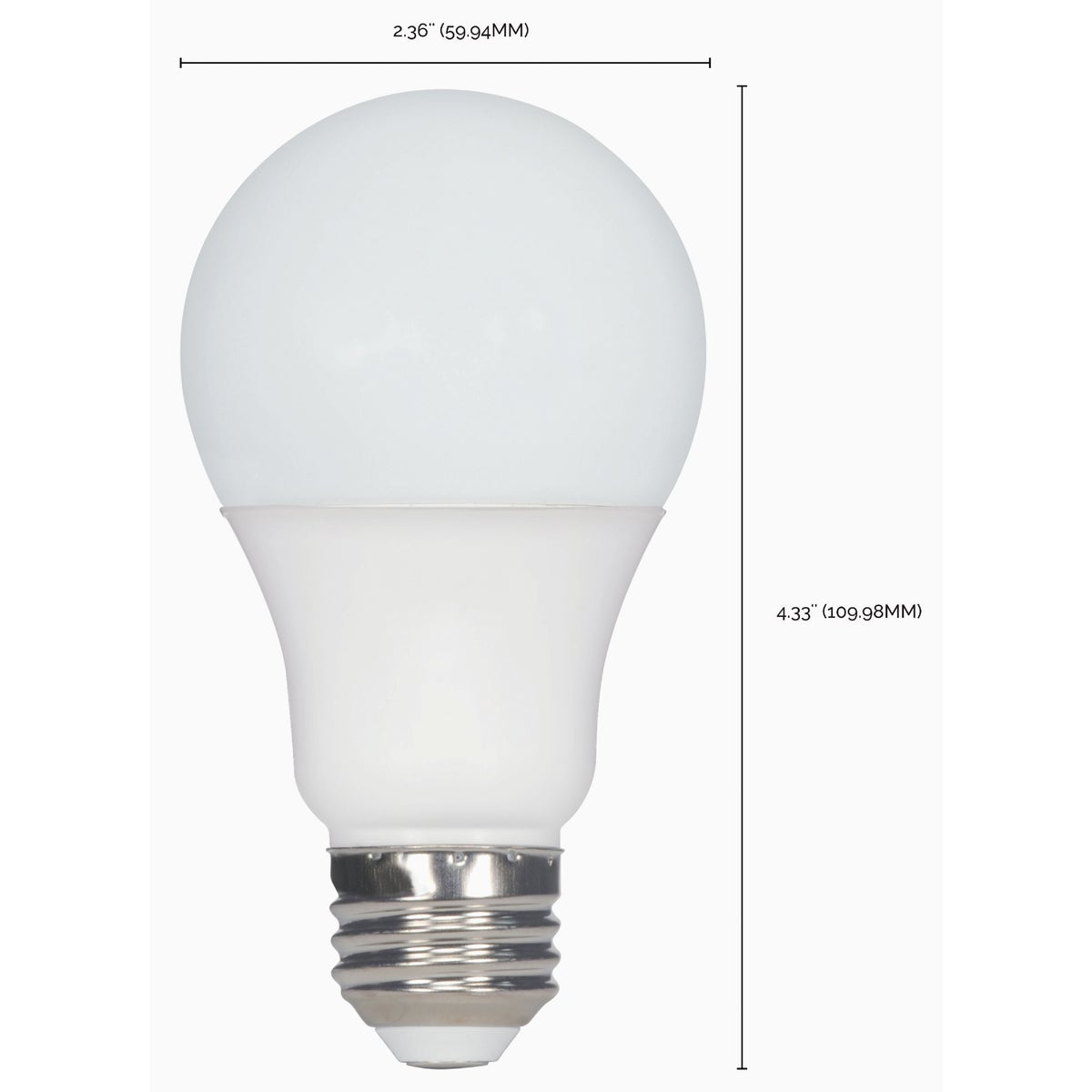 Satco 60W Equivalent Warm White A19 Medium LED Light Bulb (4-Pack) Image 2