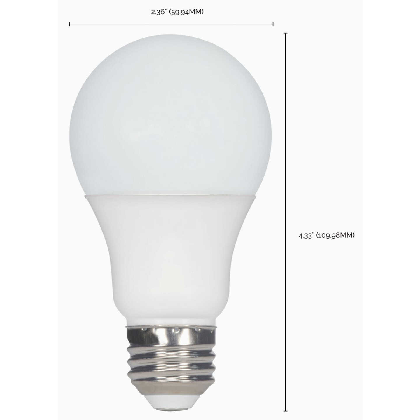 Satco 60W Equivalent Warm White A19 Medium LED Light Bulb (4-Pack) Image 2