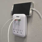 Prime Wire & Cable 3 Power & 2 USB White Wall Charger Image 2
