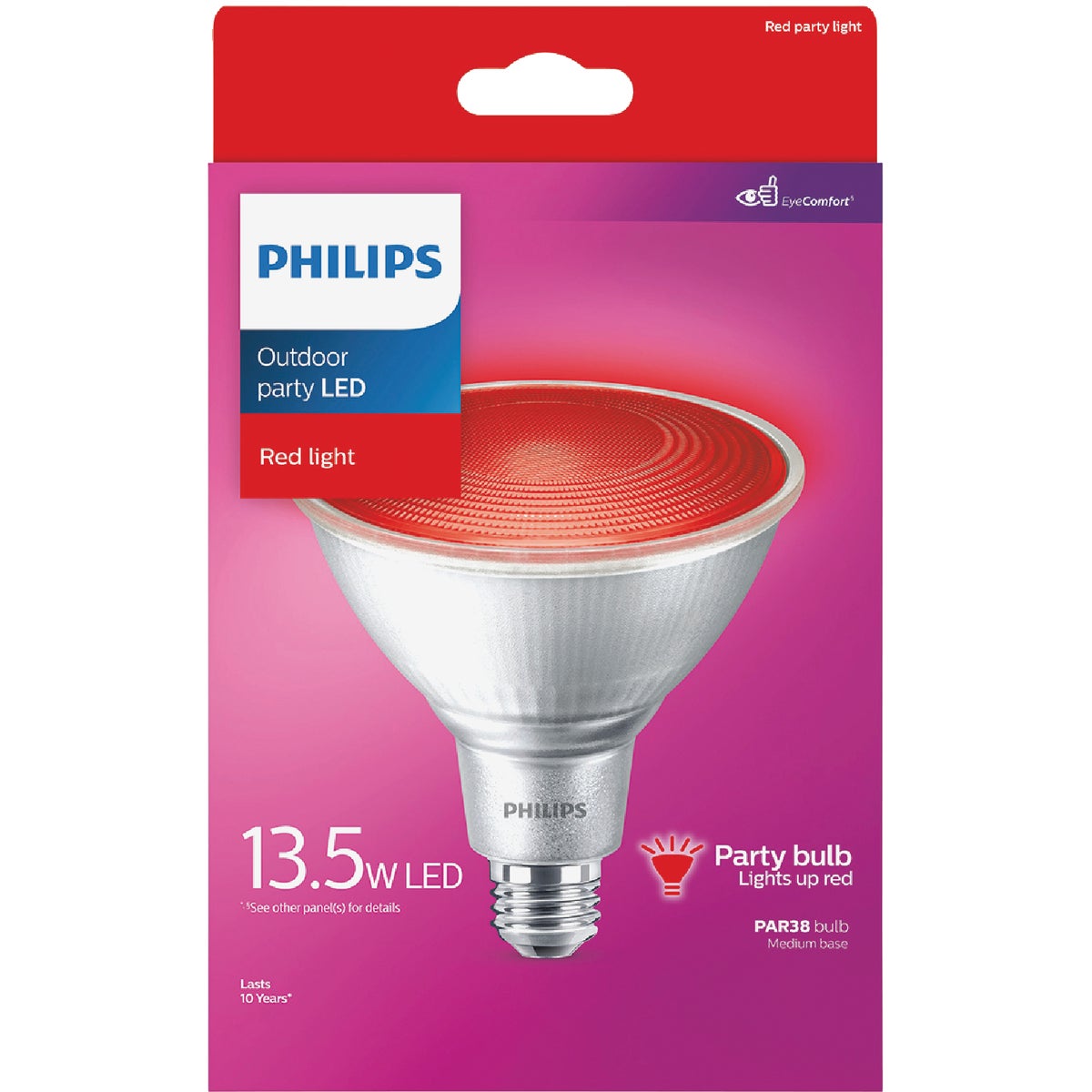 Philips 100W Equivalent Red PAR38 Medium LED Floodlight Light Bulb Image 6