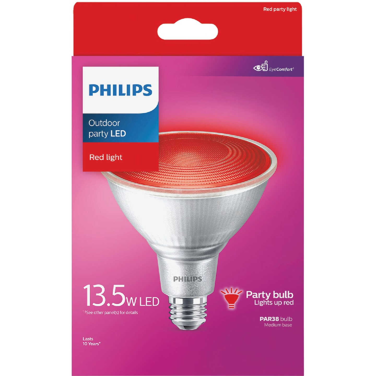 Philips 100W Equivalent Red PAR38 Medium LED Floodlight Light Bulb Image 6