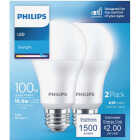 Philips 100W Equivalent Daylight A19 Medium LED Light Bulb (2-Pack) Image 2