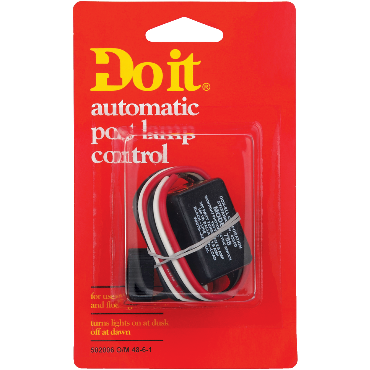 Do it Hard Wire Black Photocell Lamp Post Control Image 2