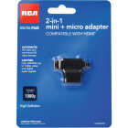 RCA 2-In-1 HDMI Female to HDMI Mini/Micro HDMI Adapter Image 1