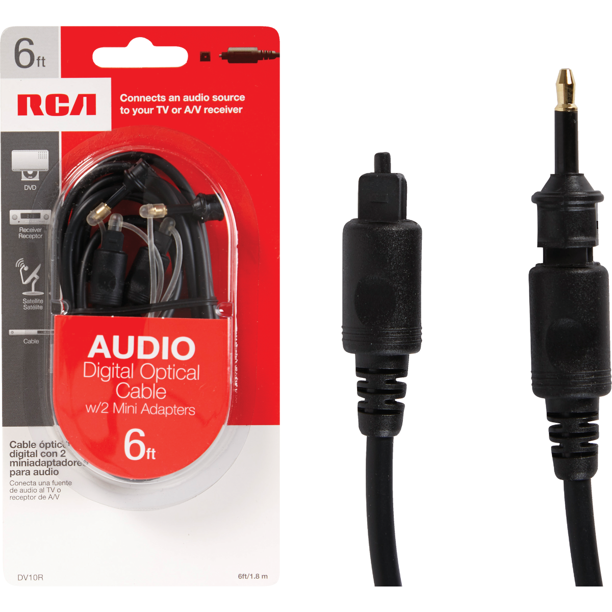 RCA 6 Ft. Black Audio Digital Optical Cable Image 1