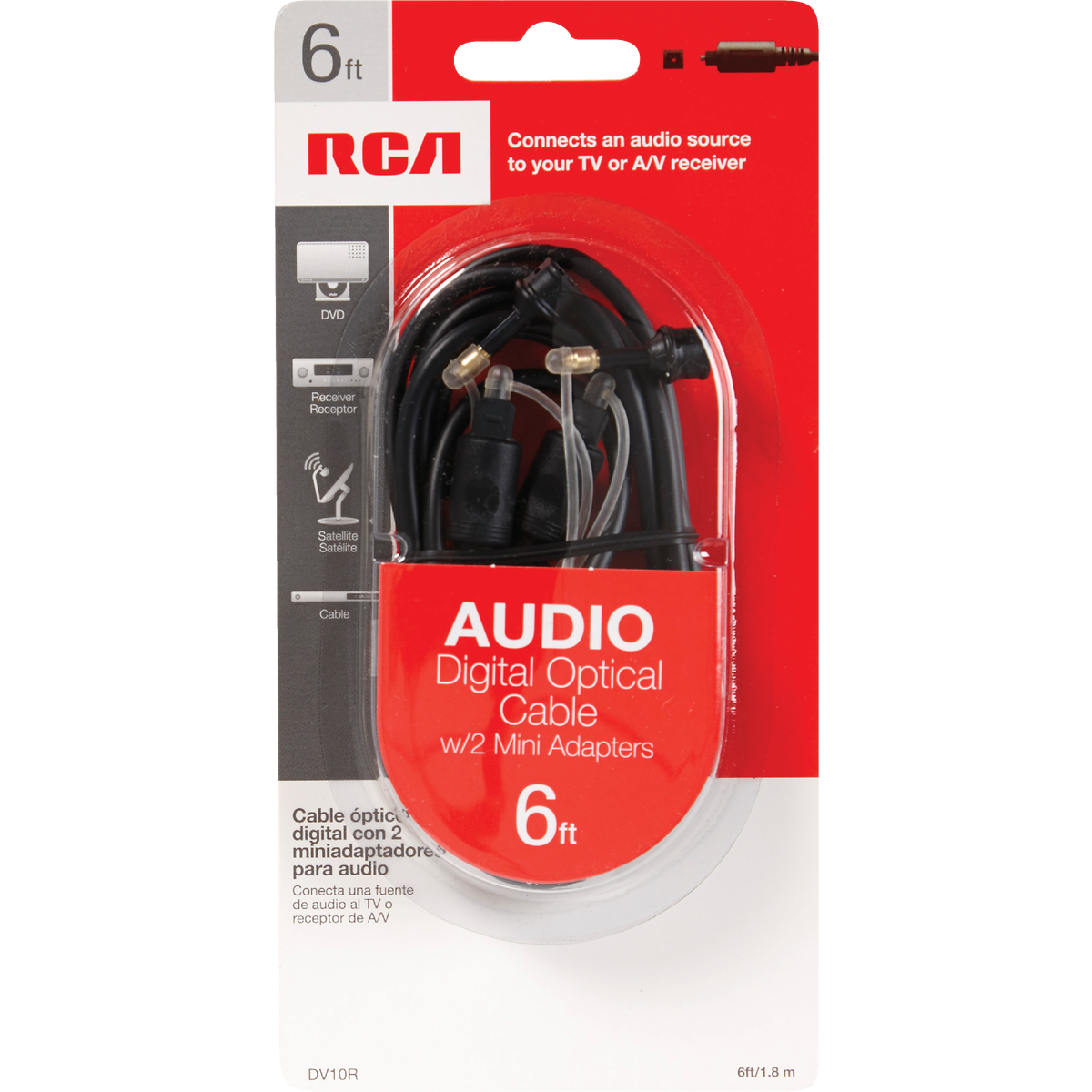 RCA 6 Ft. Black Audio Digital Optical Cable Image 2
