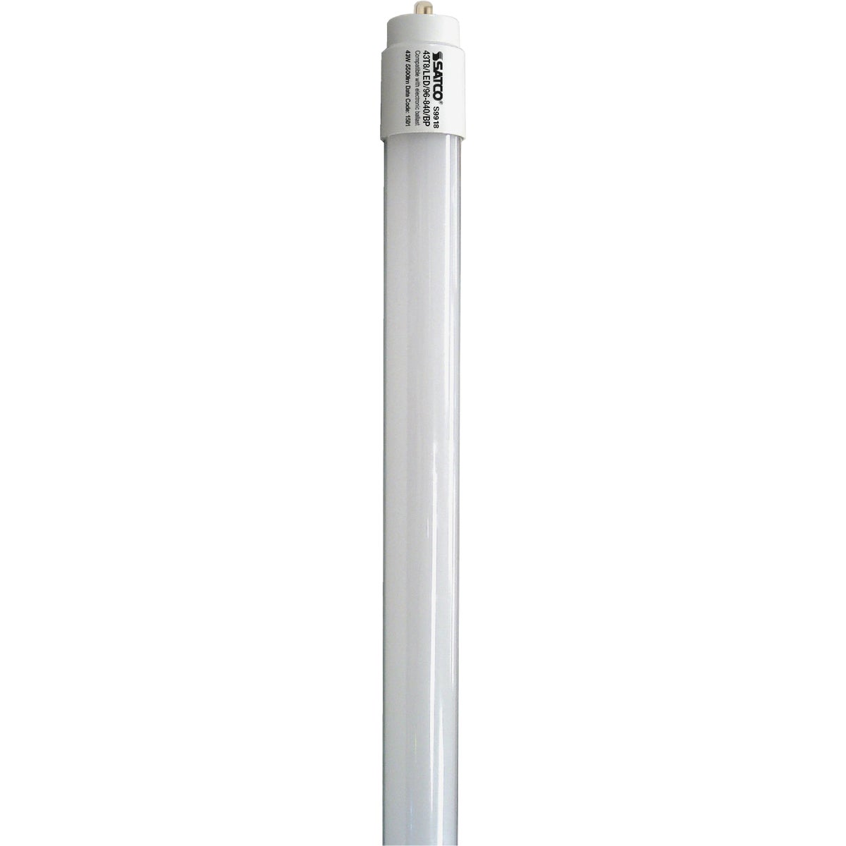 Satco 59W Equivalent 96 In. Cool White T8 Single Pin Ballast Bypass DLC Certified LED Tube Light Bulb