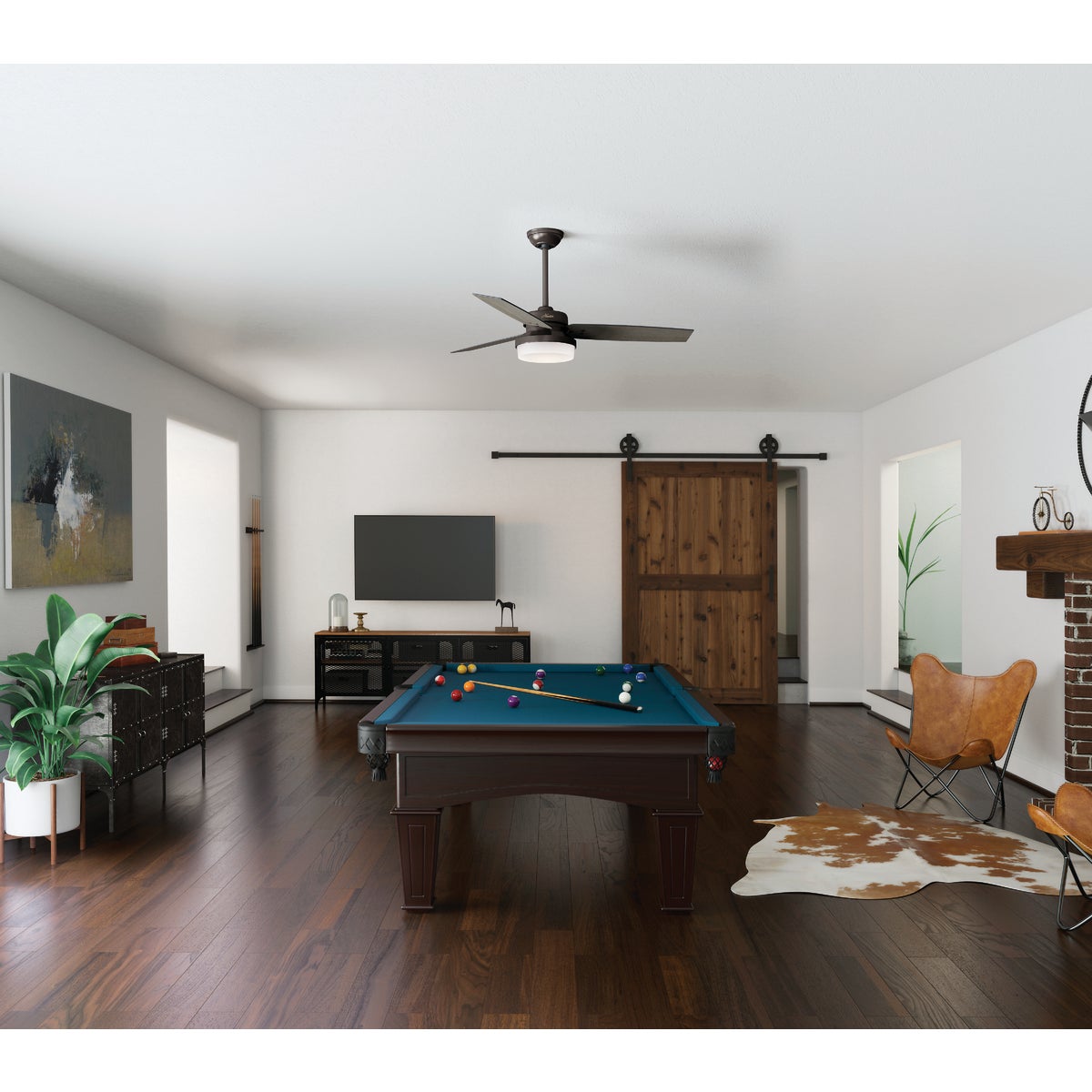 Hunter Sentinel 52 In. Premier Bronze Ceiling Fan with Light Kit and Handheld Remote Control Image 4