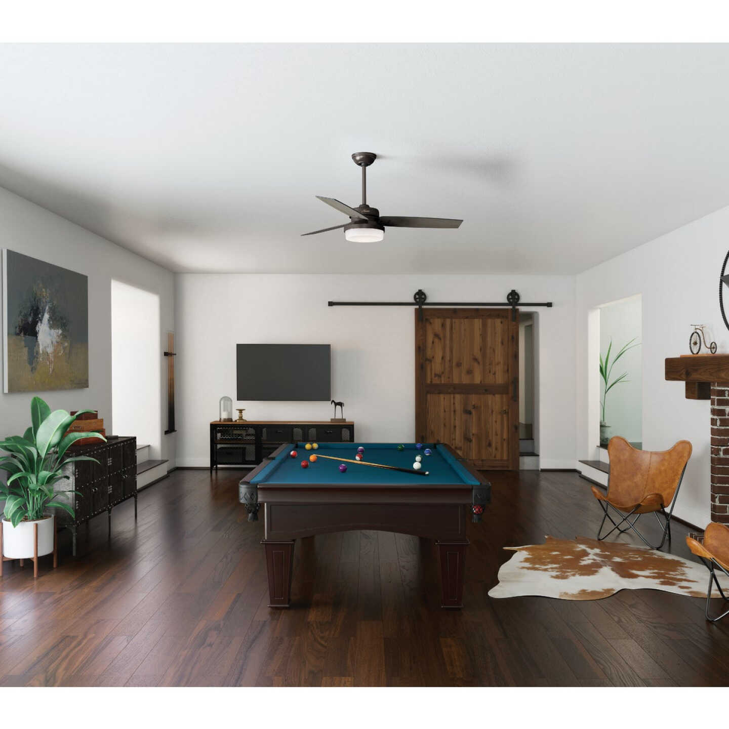 Hunter Sentinel 52 In. Premier Bronze Ceiling Fan with Light Kit and Handheld Remote Control Image 4