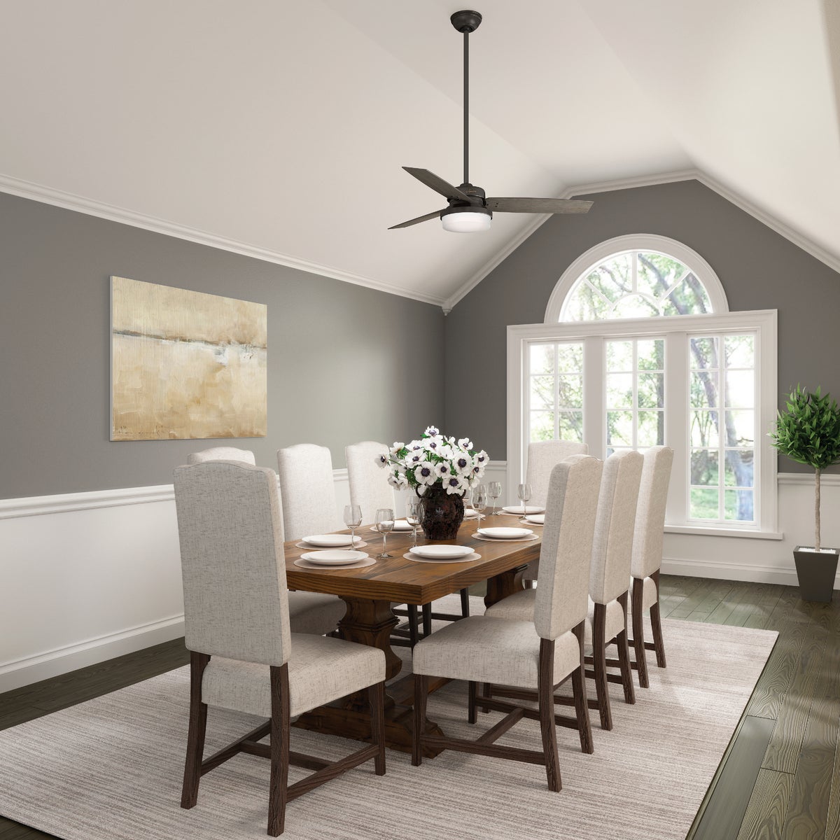 Hunter Sentinel 52 In. Premier Bronze Ceiling Fan with Light Kit and Handheld Remote Control Image 3