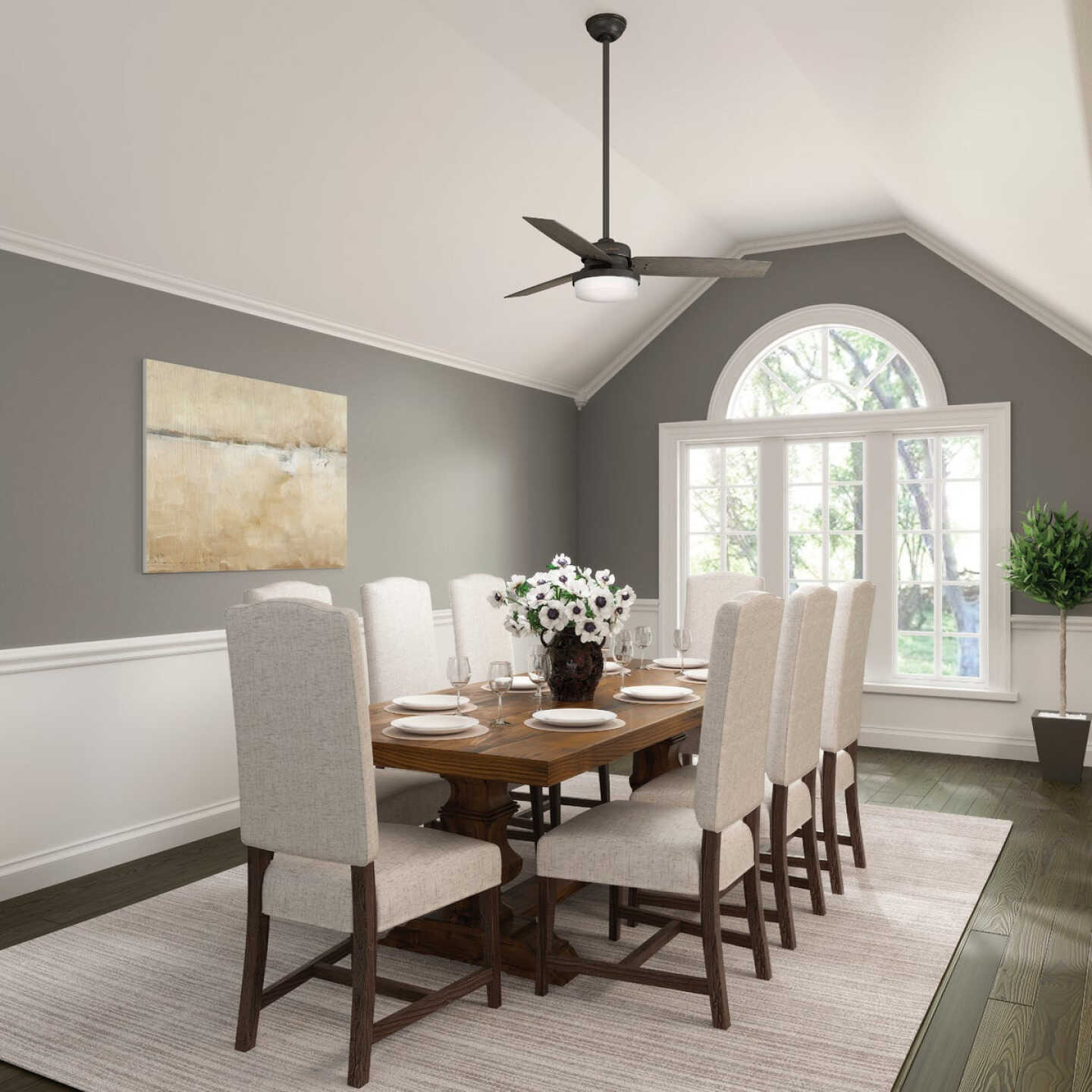 Hunter Sentinel 52 In. Premier Bronze Ceiling Fan with Light Kit and Handheld Remote Control Image 3