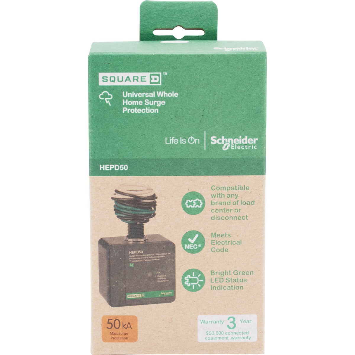 Square D 120V/240V Panel Mounted Whole House Surge Protector Image 2