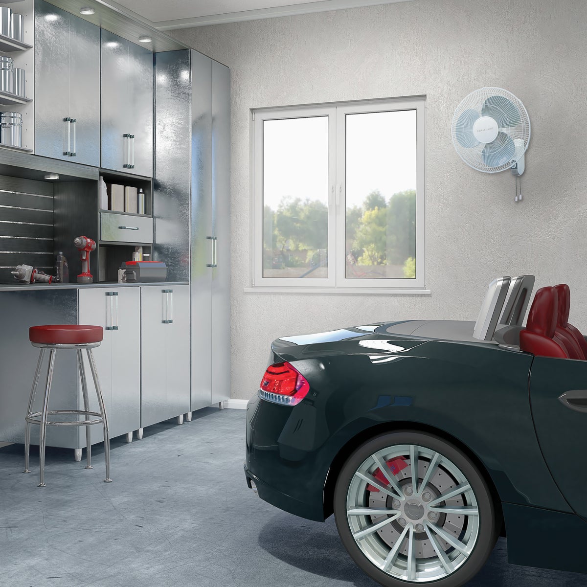 Denali Aire 16 In. 3-Speed White Oscillating Wall Fan Image 2