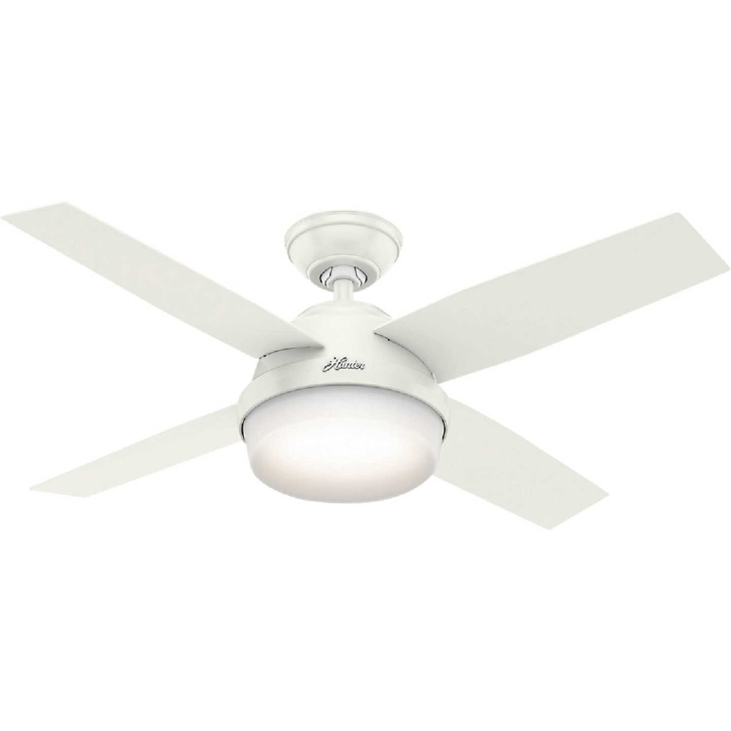 Hunter Dempsey 44 In. Fresh White Ceiling Fan with Light Kit and Handheld Remote Control Image 1