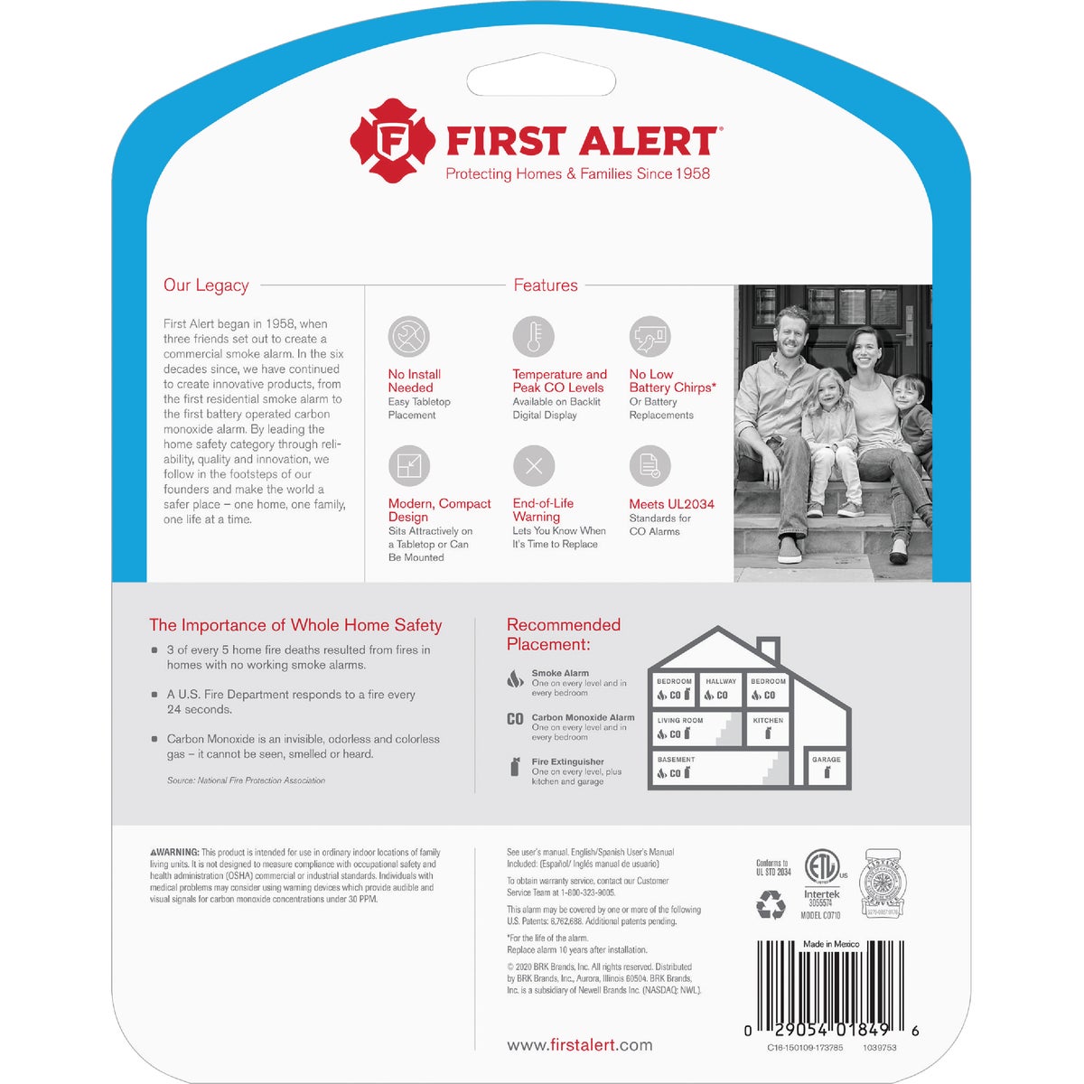 First Alert CO710 10-Year Battery Electrochemical Multi Function Carbon Monoxide Alarm Image 6