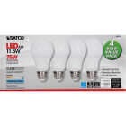 Satco 75W Equivalent Natural Light A19 Medium LED Light Bulb (4-Pack) Image 2