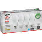 Satco 100W Equivalent Warm White A19 Medium LED Light Bulb (4-Pack) Image 4