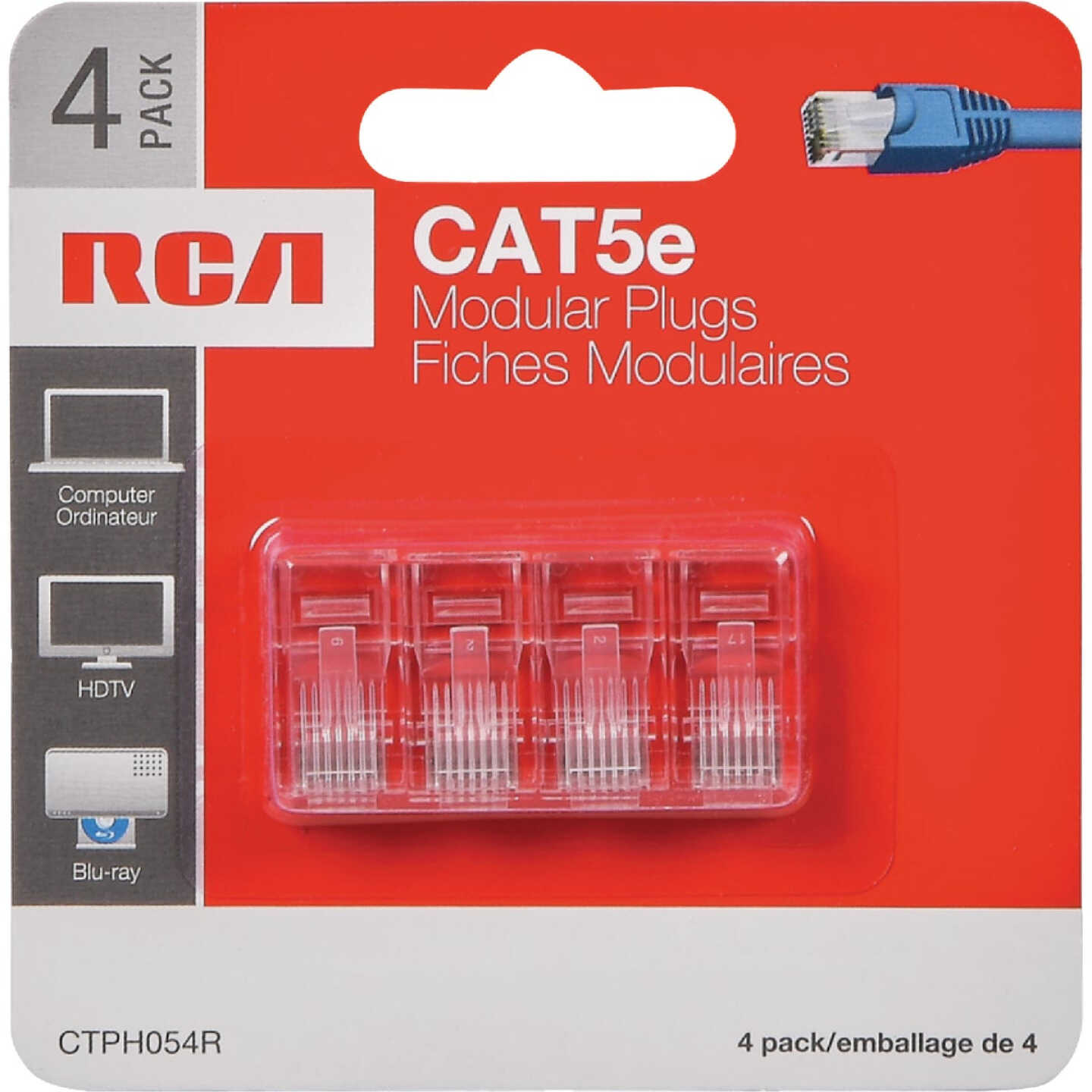 RCA CAT-5E Clear Modular Plug Connector (4-Pack) Image 1