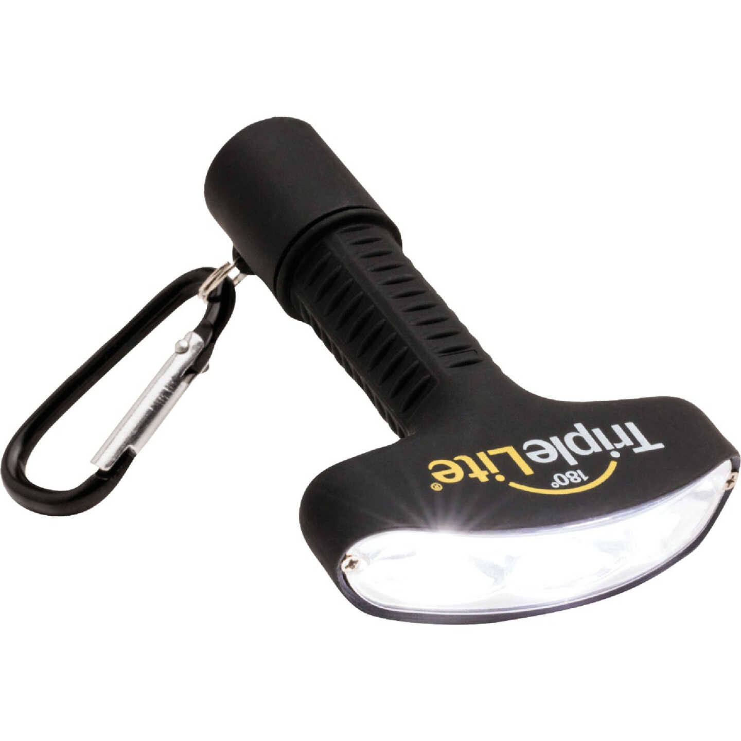 TripleLite 50 Lm. Black 180 Deg Mini LED Flashlight with Carabiner Image 2