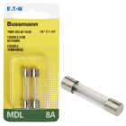 Bussmann 8A MDL Glass Tube Electronic Fuse (2-Pack) Image 1