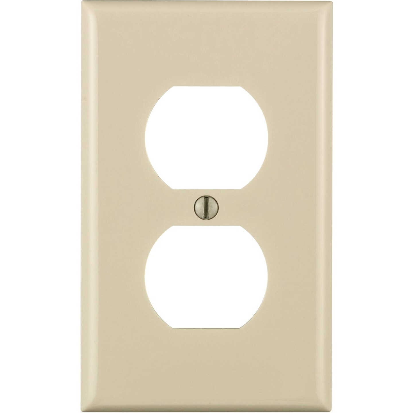 Leviton 1-Gang Thermoplastic Outlet Wallplate, Light Almond Image 1