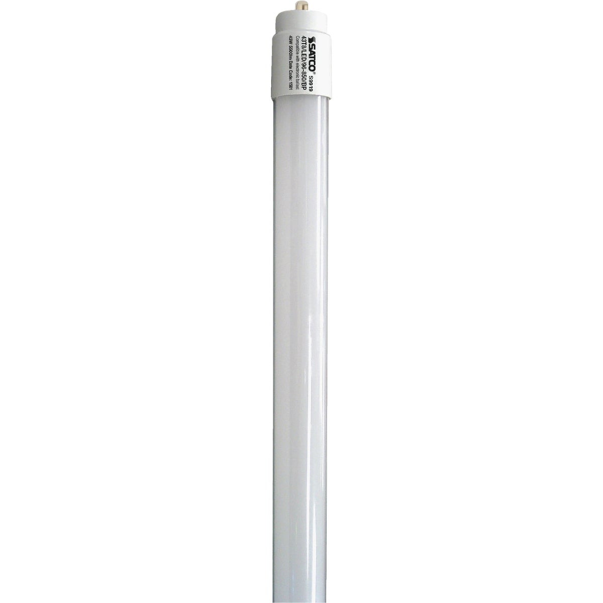 Satco 59W Equivalent 96 In. Natural Light T8 Single Pin Ballast Bypass DLC Certified LED Tube Light Bulb