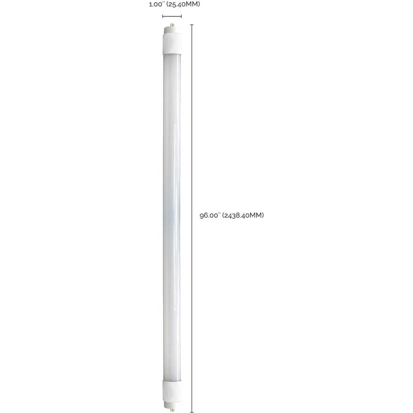 Satco 59W Equivalent 96 In. Natural Light T8 Single Pin Ballast Bypass DLC Certified LED Tube Light Bulb Image 3