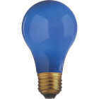 Satco 25W Ceramic Blue Medium A19 Incandescent Party Light Bulb Image 1
