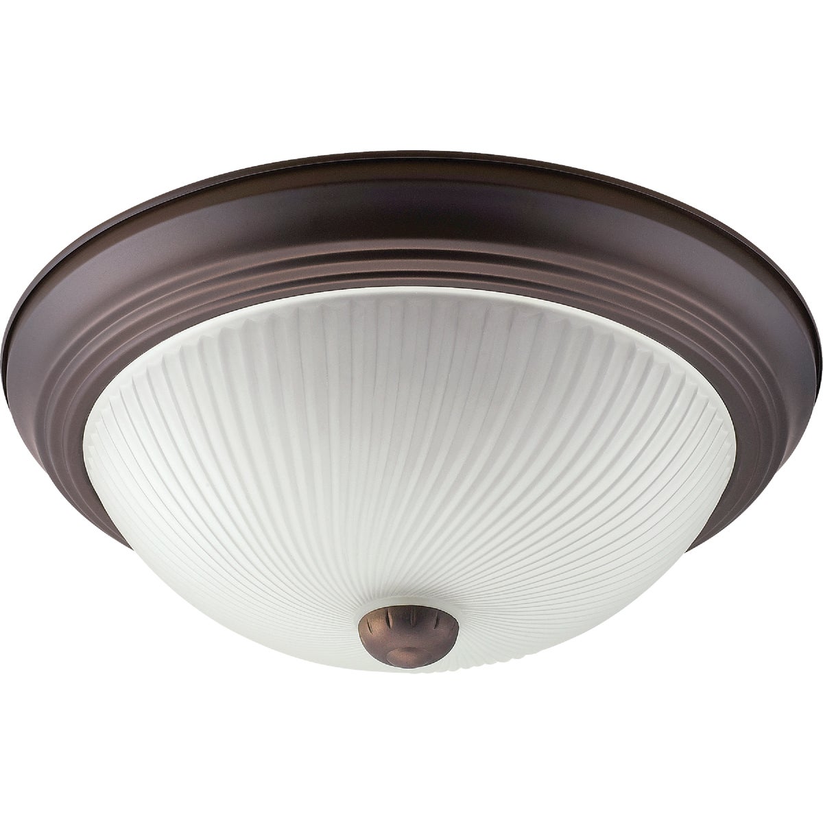 Canarm 13 In. Oil Rubbed Bronze Incandescent Flush Mount Ceiling Light Fixture with Frosted Swirl Glass