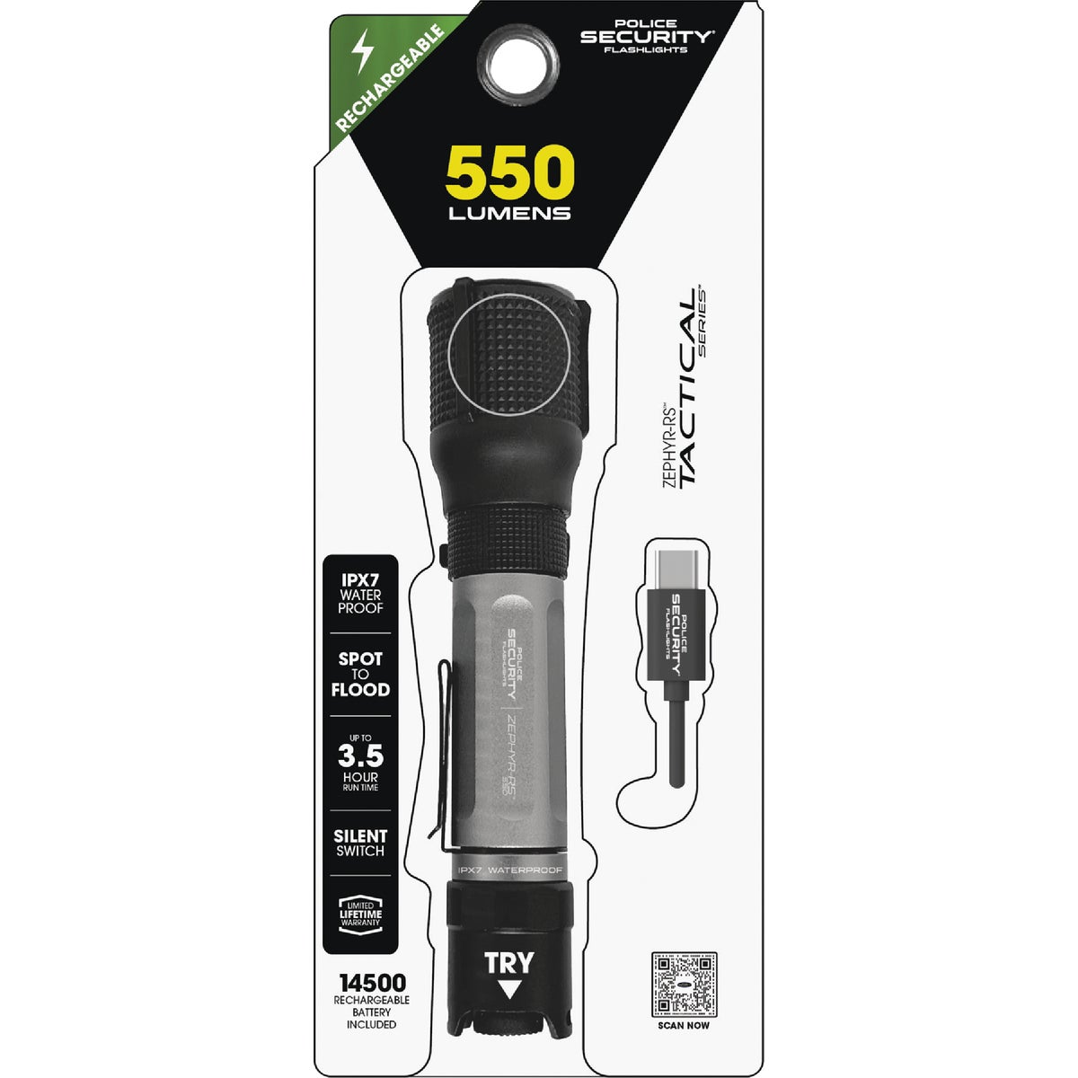 Police Security Zephyr-RS 550 Lm. LED Flashlight Image 4