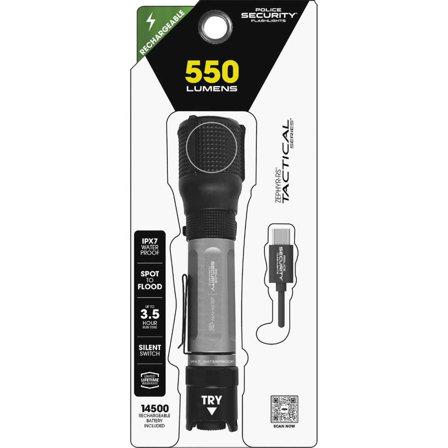 Police Security Zephyr-RS 550 Lm. LED Flashlight Image 4