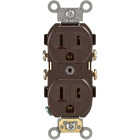 Leviton 15A Brown Commercial Grade 5-15R Duplex Outlet Image 2