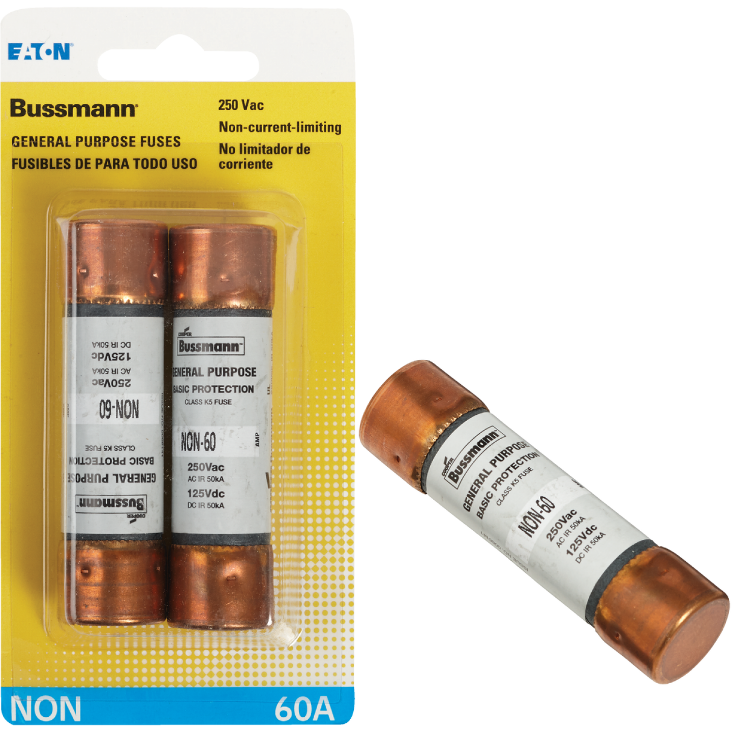 Bussmann 60A NON Cartridge General Purpose Cartridge Fuse (2-Pack) Image 1