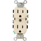 Leviton 15A Ivory Commercial Grade 5-15R Duplex Outlet Image 4