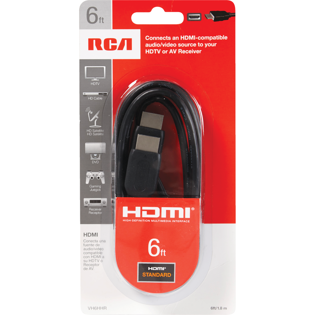 RCA 6 Ft. Black Standard HDMI Cable Image 2